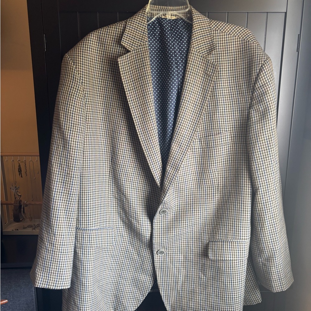 Oak Hill Green Brown Blue Check Tweed Blazer Jacket Sport Coat